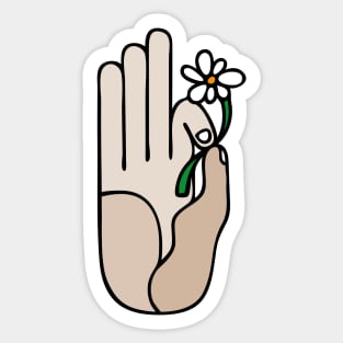 Vitarka Mudra With Flower Sticker